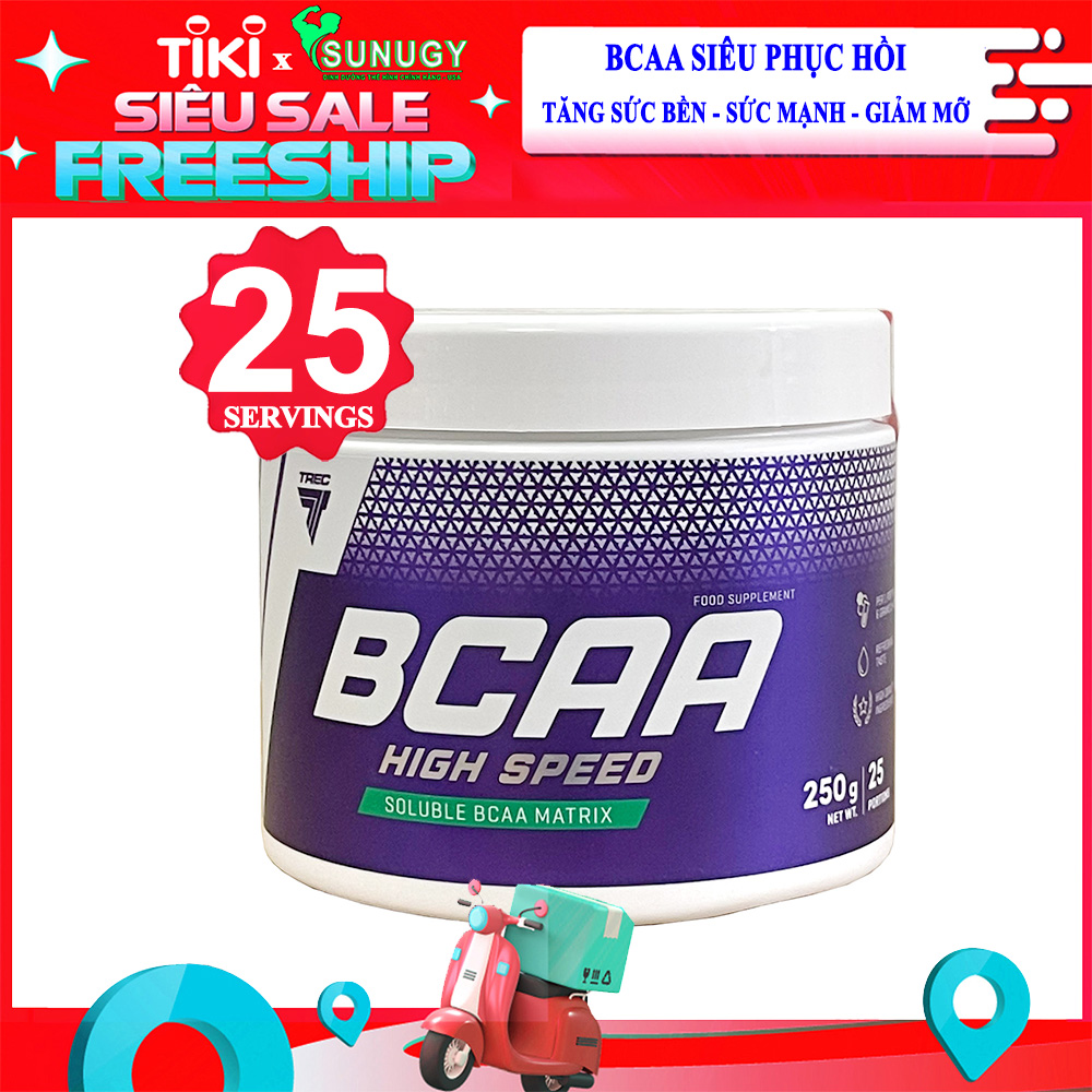 BCAA High Speed siêu hồi phục TREC hộp 250g hỗ trợ tăng sức bền, sức mạnh, đốt mỡ, giảm cân