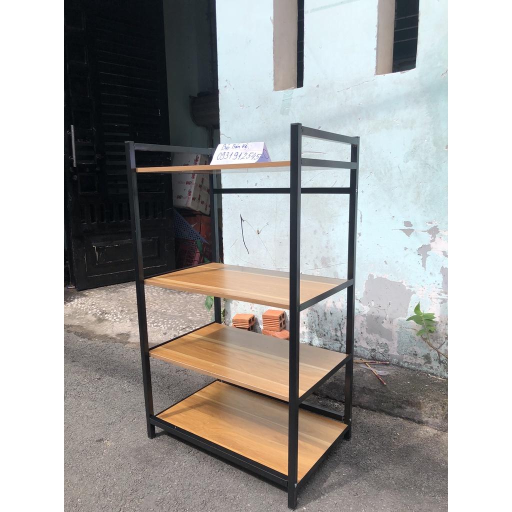 Kệ bếp để lò nướng, kệ lò vi sóng 4 tầng đa năng khung sắt từ gỗ MDF phủ Melamine 60x30x110 TAGO20