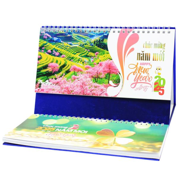 Lịch Bàn 2025 - 2 Lò Xo - Non Sông Gấm Hoa - NST87B