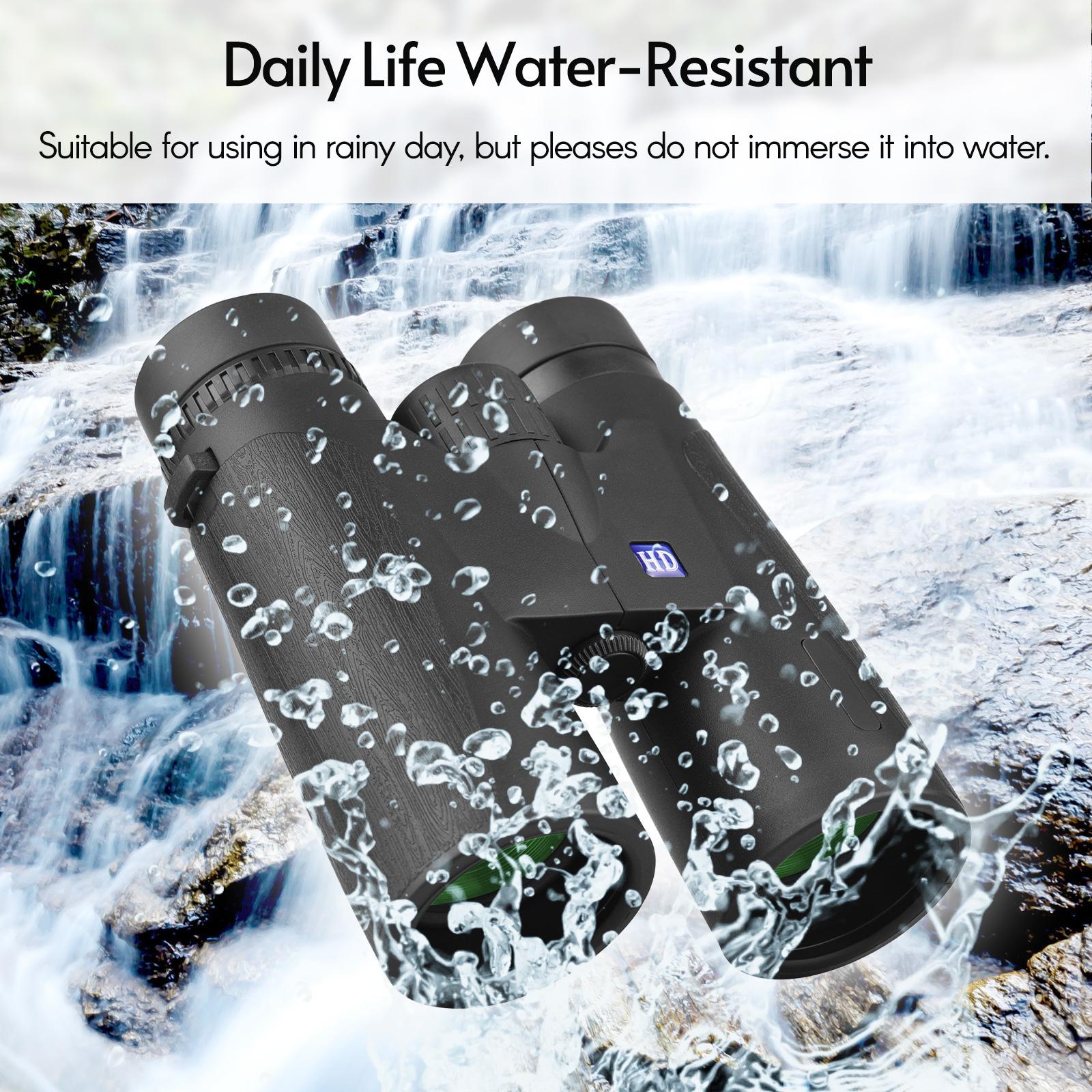 12X42 HD Binoculars Telescope Waterproof with Carry Bag Phone Clip Cleaning Cloth for Concert Sports Bird Animal Viewing
