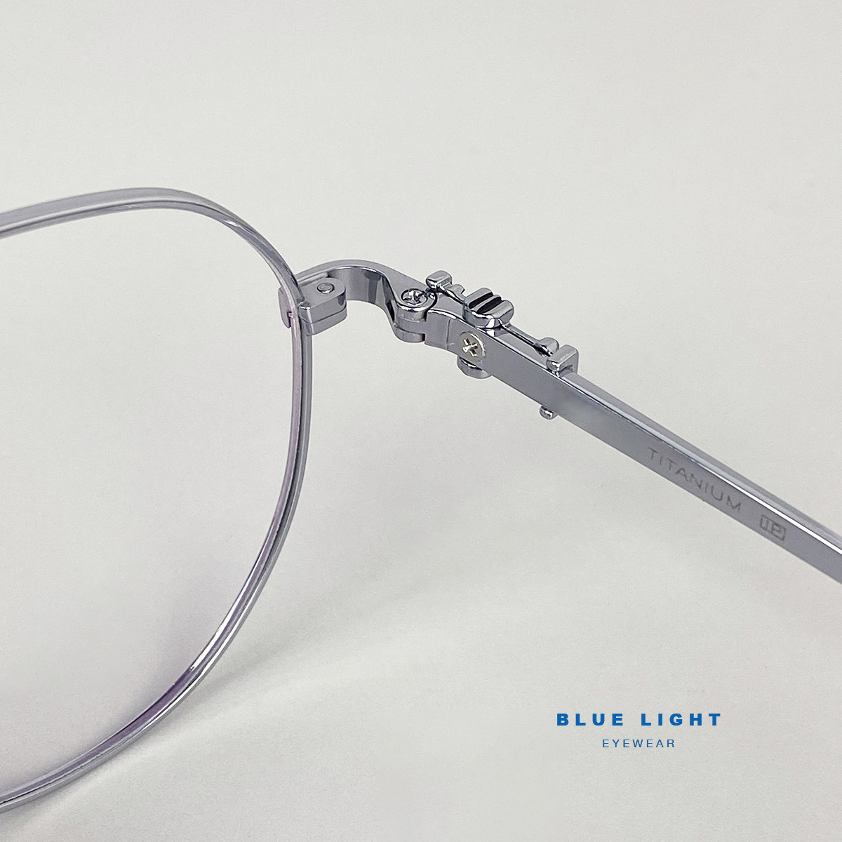 Gọng Kính Cận, Kính Giả Cận Nam Nữ TITANIUM Cao Cấp Siêu Nhẹ, Mắt Phi Công To Tròn , Full Đen, Bạc - BLUE LIGHT