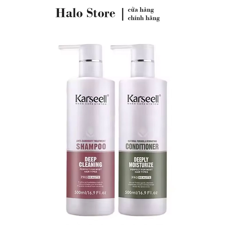 [+Tặng mũ trùm] Bộ dầu gội xả Karseell Maca chuyên nghiệp Salon ngăn ngừa gàu 500ml