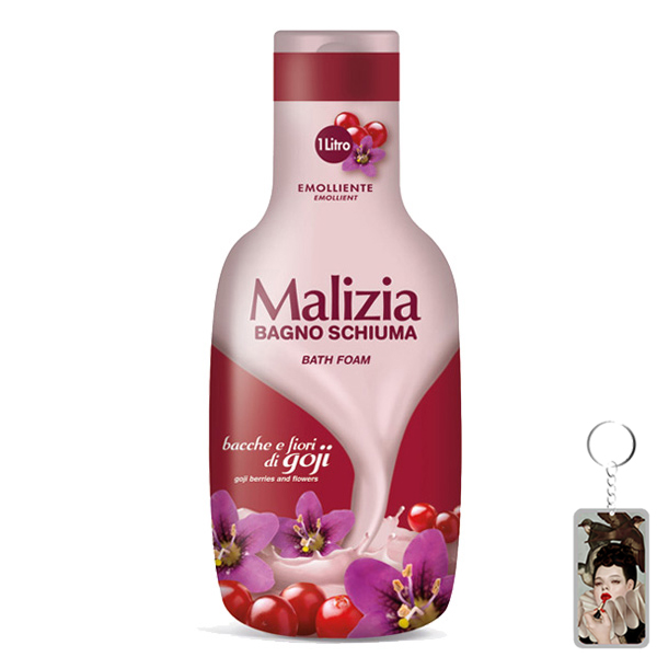 Sữa Tắm Maliza Goji Berries &amp; Flowers Bagno Schiuma bath Foam 1000ml tặng kèm móc khóa