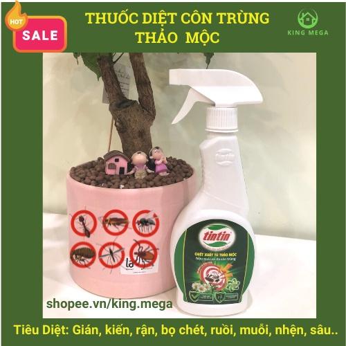 Thuốc diệt côn trùng từ thảo mộc TinTin - Diệt Gián, kiến, rận, bọ chét, ruồi, muỗi, nhện, sâu - An Toàn Hiệu Quả 100%