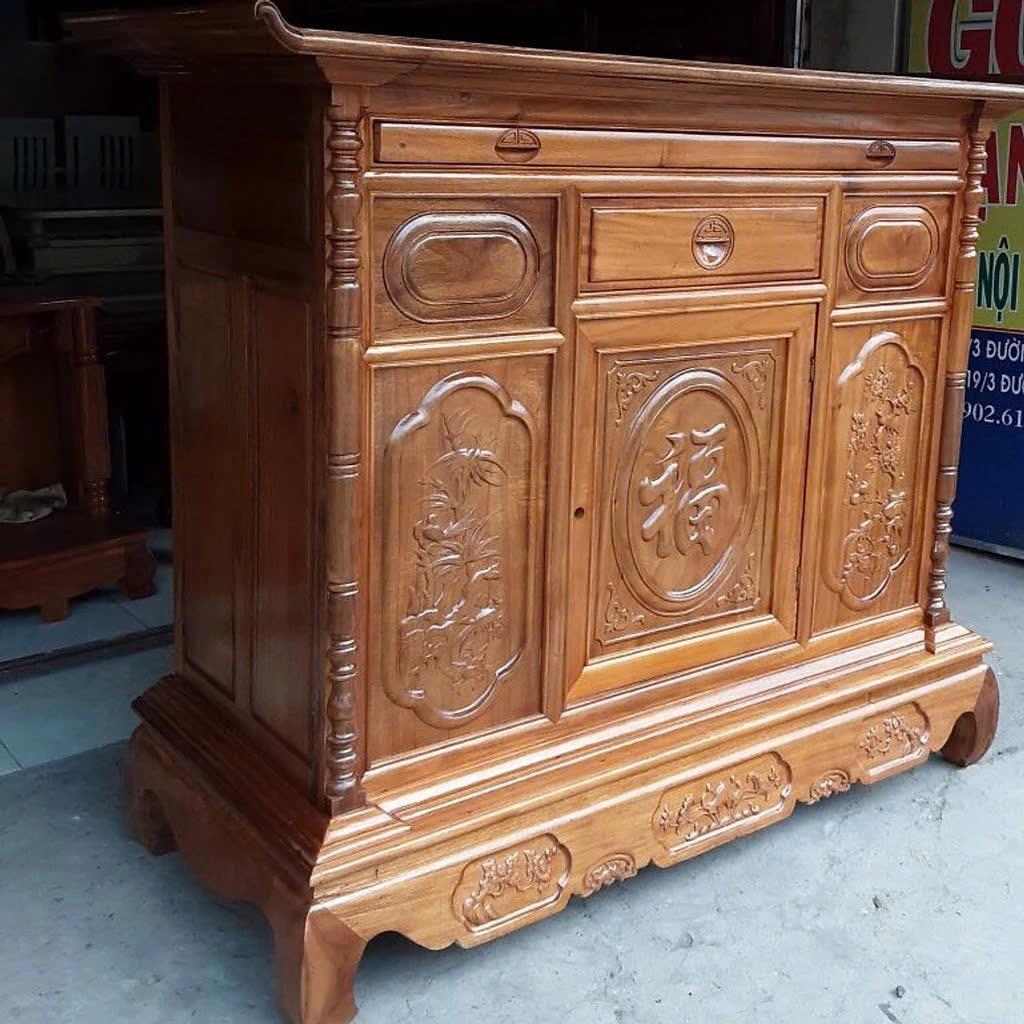 Tủ thờ gỗ tràm Lõi mẫu hiện đại , bàn thờ gỗ cao cấp, TỦ THỜ trạm hoa văn