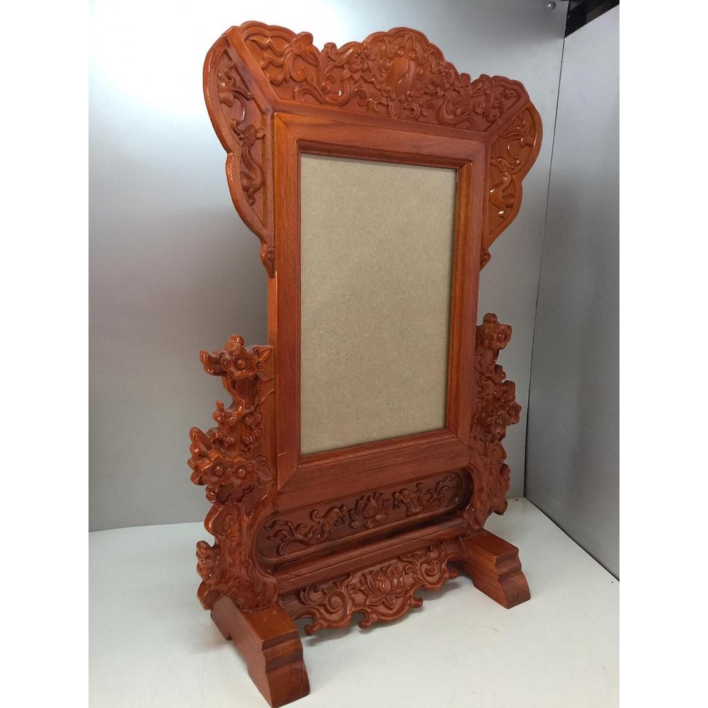 Khung Ảnh Thờ Hoa Mai Gỗ Hương Rát Vàng Khung 20 X 30