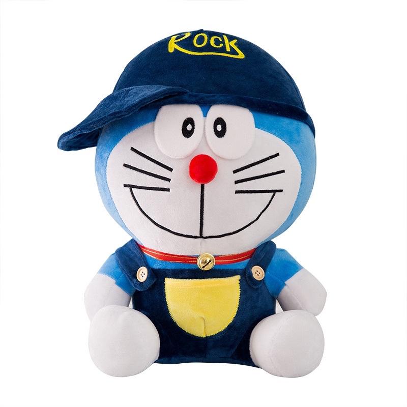 Gấu bông doremon đội mũ chất liệu vải nhung Hàn Quốc đáng yêu nghộ nghĩnh