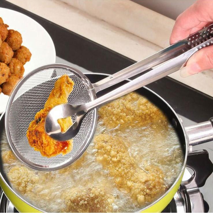 Kẹp Dụng Cụ Gắp Đồ Chiên Đồ Nóng Có Lưới Chống Nóng Ráo Dầu Tiện Lợi