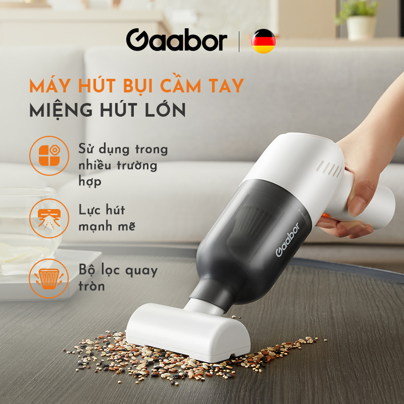 Máy hút bụi cầm tay GAABOR GVCC-M2A1 không dây lực hút mạnh 8000pa màng lọc HEPA - Hàng chính hãng