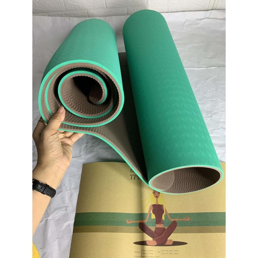 Thảm Yoga 8mm 2 Lớp ECo (Tặng kèm túi Lưới) Ảnh thật, video thật ,Giá sốc Thảm đẹp, số lượng có hạn