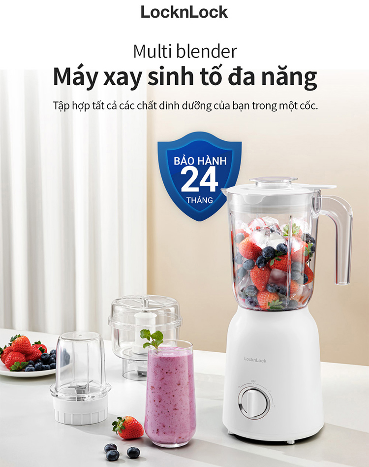 Máy xay sinh tố Locknlock Multi Blender EJM416WHT (800W) - Hàng chính hãng