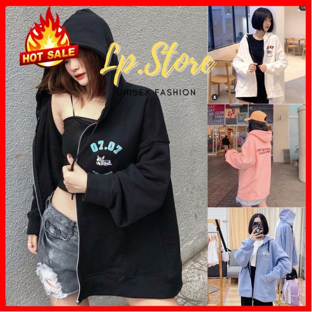 Áo Hoodie - Áo Khoác Nỉ Nam Nữ Dây Kéo Unisex Thêu 0707 Cực Hot - Kèm DEAL Sốc