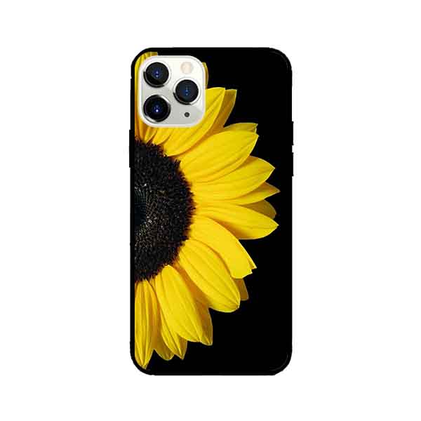 Ốp Lưng in cho iPhone 11 Pro Mẫu Hoa Hướng Dương Nền Đen - Hàng Chính Hãng