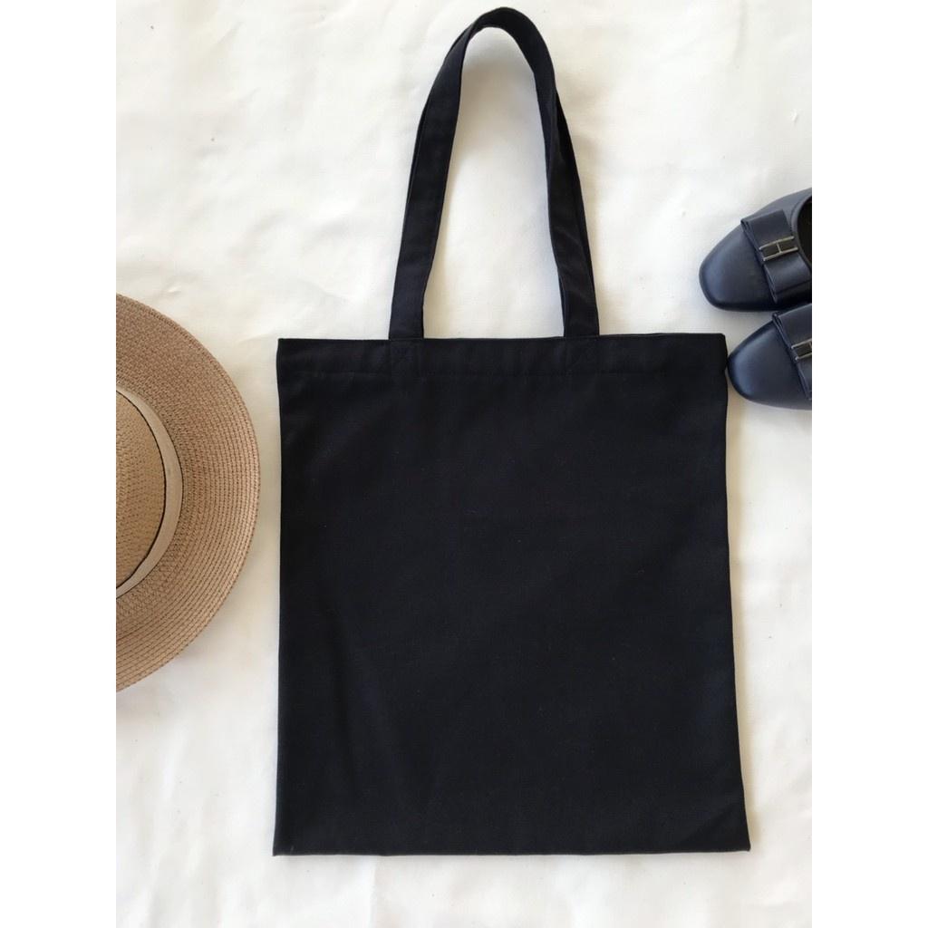 TÚI TOTE VẢI CANVAS TRƠN MÀU ĐEN