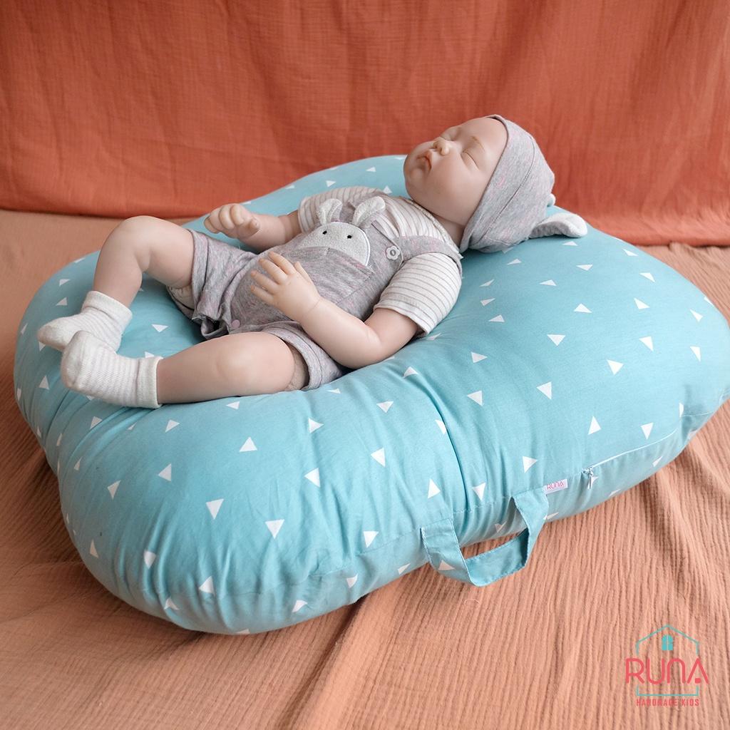 Gối chống trào ngược dạ dày cao cấp cho bé RUNA KIDS cotton Hàn đẹp họa tiết dễ thương an toàn cho bé size lớn 65x70cm