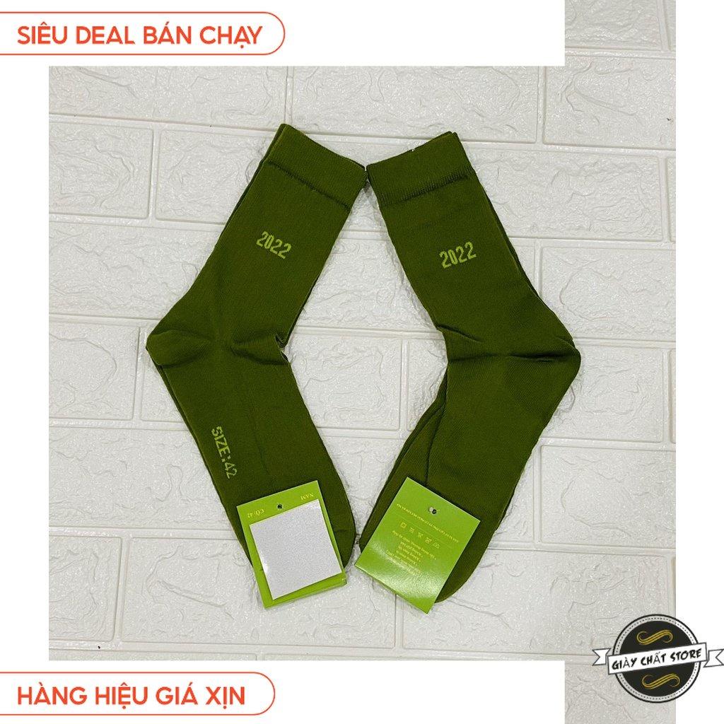 Tất nam xanh rêu cổ cao chất liệu dệt kim cotton co dãn 4 chiều MÃ SQ1