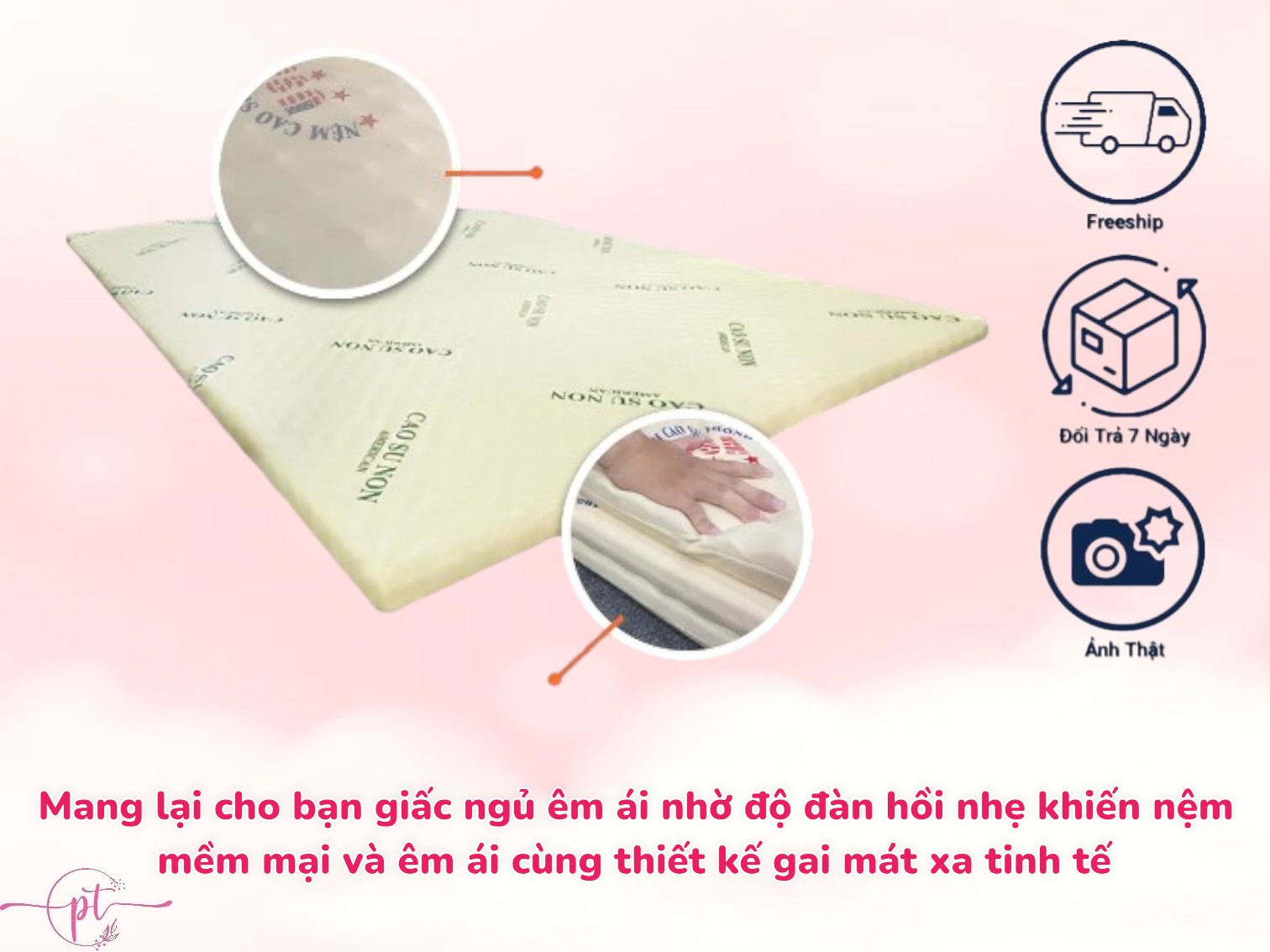 Nệm Cao Su Non Massage America Dày 5cm Kích Thước 80cm/1m/1m2/1m4/1m6/1m8 Tặng Kèm Áo Bảo Vệ Nệm
