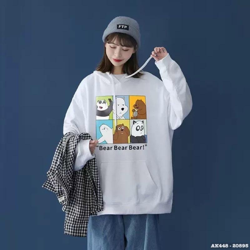 Áo Hoodie Nam Nữ Form Rộng Nỉ Bông Dày Hàng QC Chất Siêu Đẹp Áo Chuôi Đầu Nam Nữ UNISEX BEAR BEAR