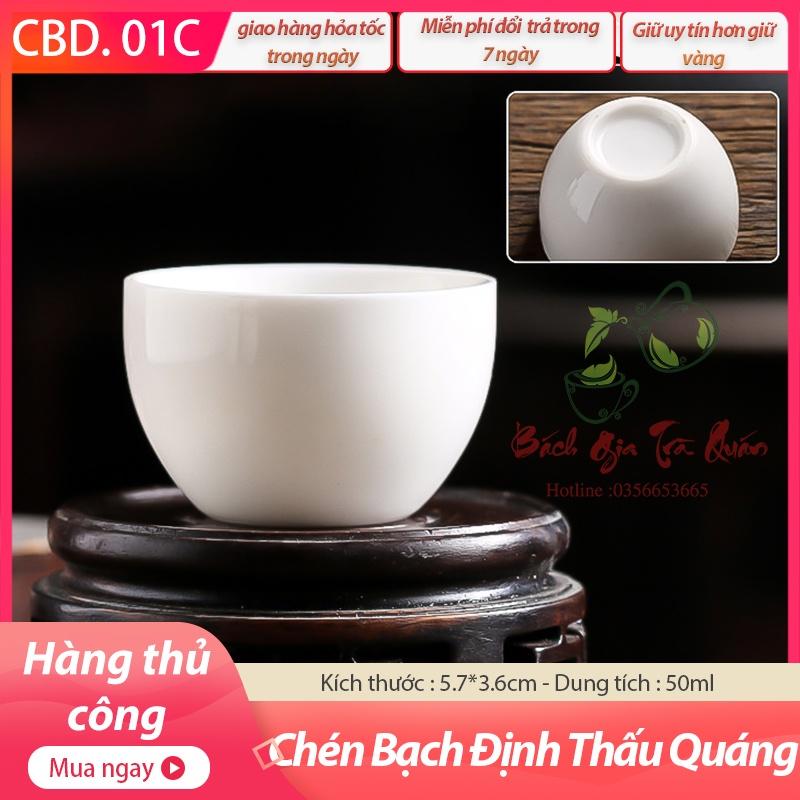 Các Mẫu Chén Uống Trà Sứ Bạch Định - Thấu Quang - Hàng Thủ Công