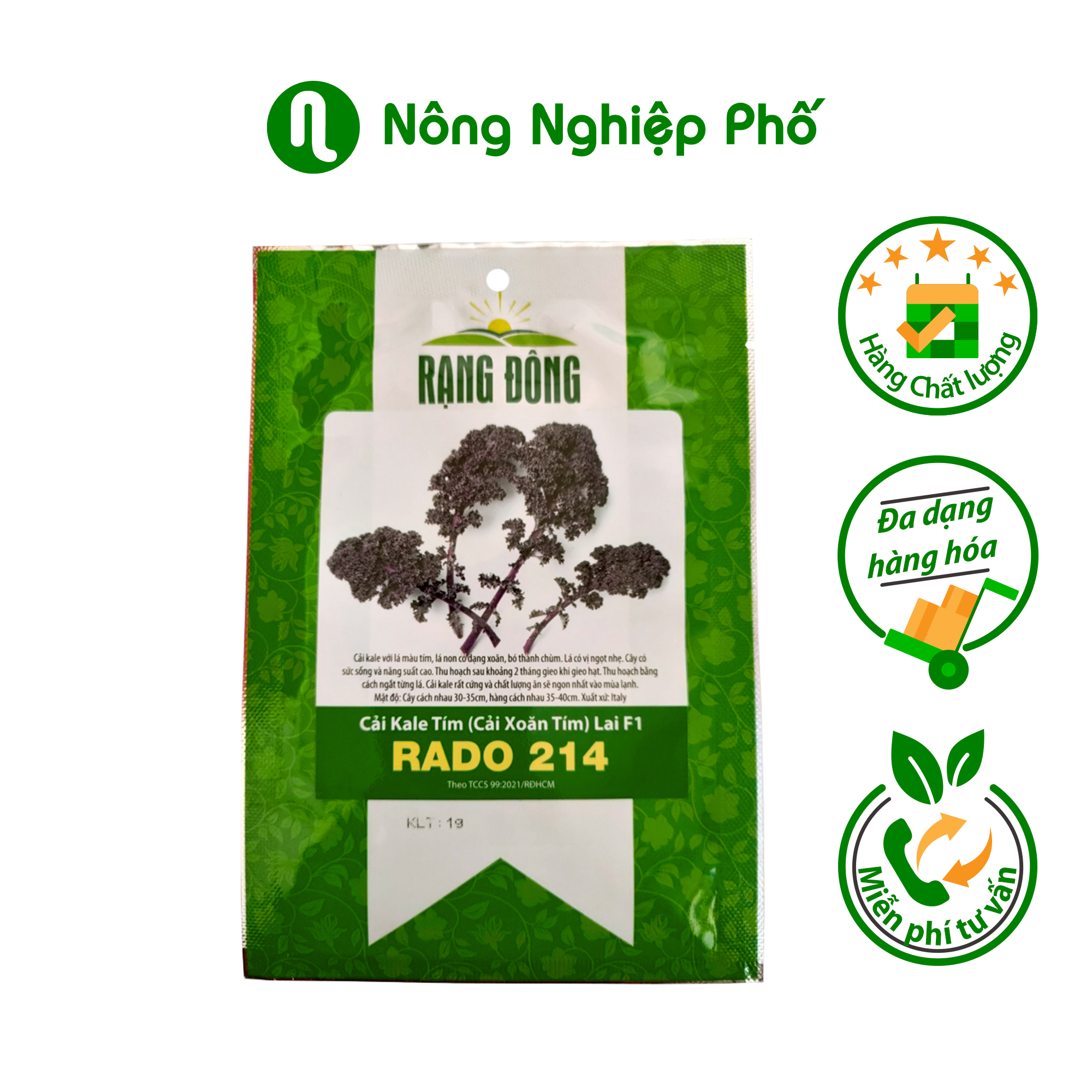 Hạt giống Cải Kale tím ( cải xoăn tím ) lai F1 RADO 214 Rạng Đông