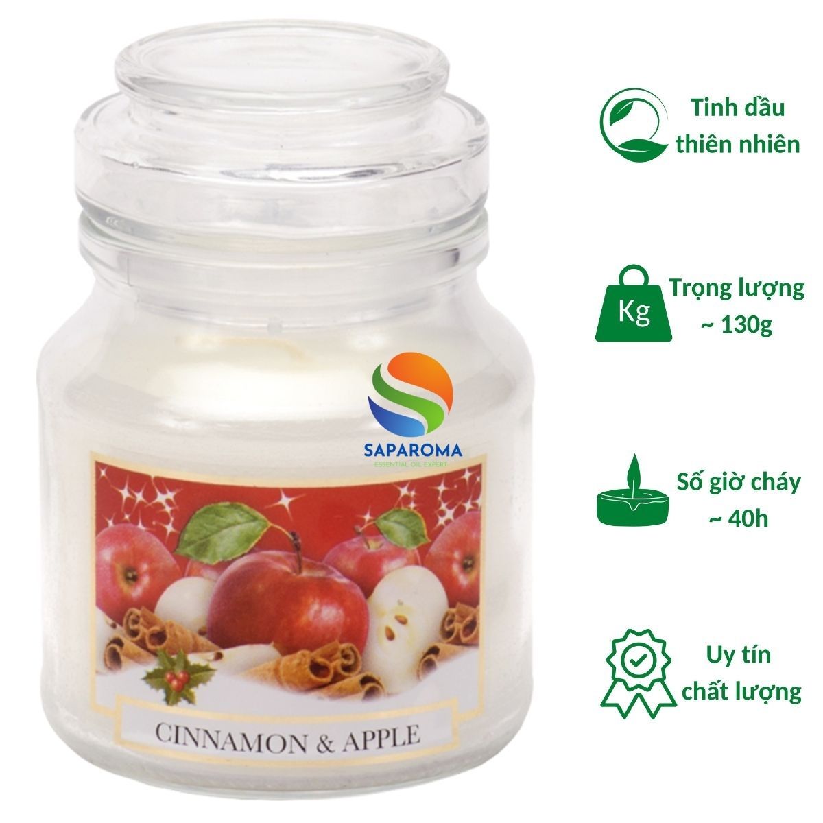 Hình ảnh Hũ nến thơm tinh dầu Bartek Christmas Spices 130g QT018873 - cam, táo, quế, nến trang trí, thơm phòng, thư giãn, Hỗ trợ khử mùi (giao mẫu ngẫu nhiên)
