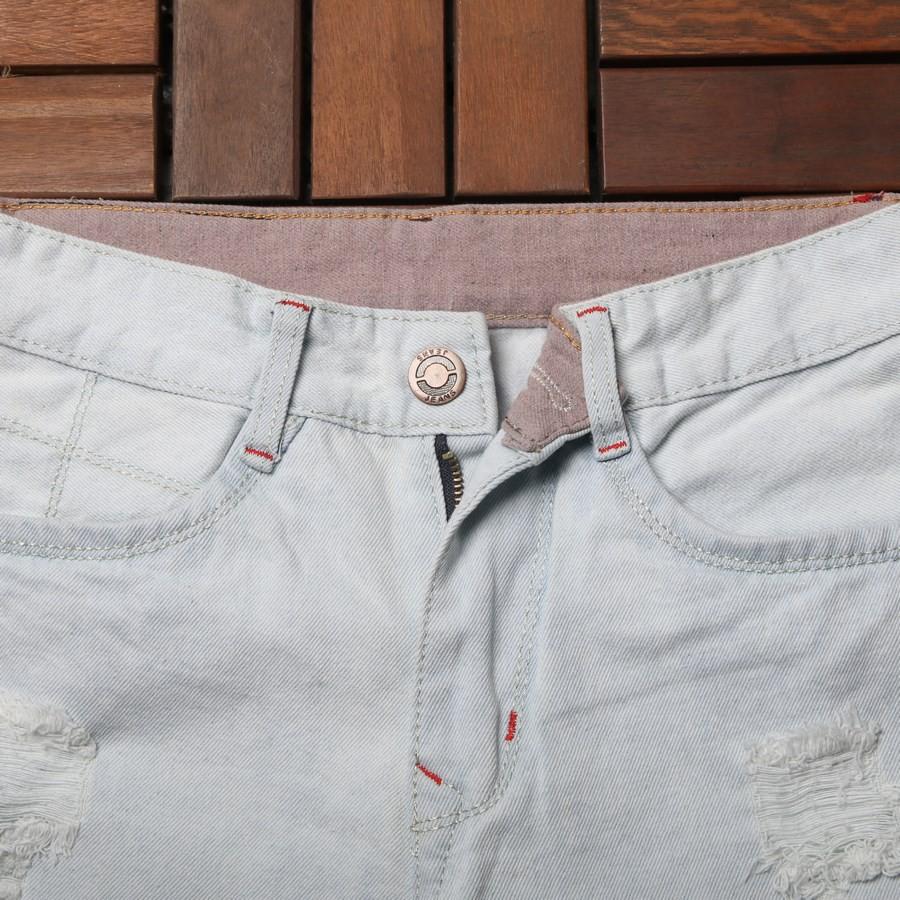 Quần short jean nam xanh bạc rách GN32 Gấu Nâu