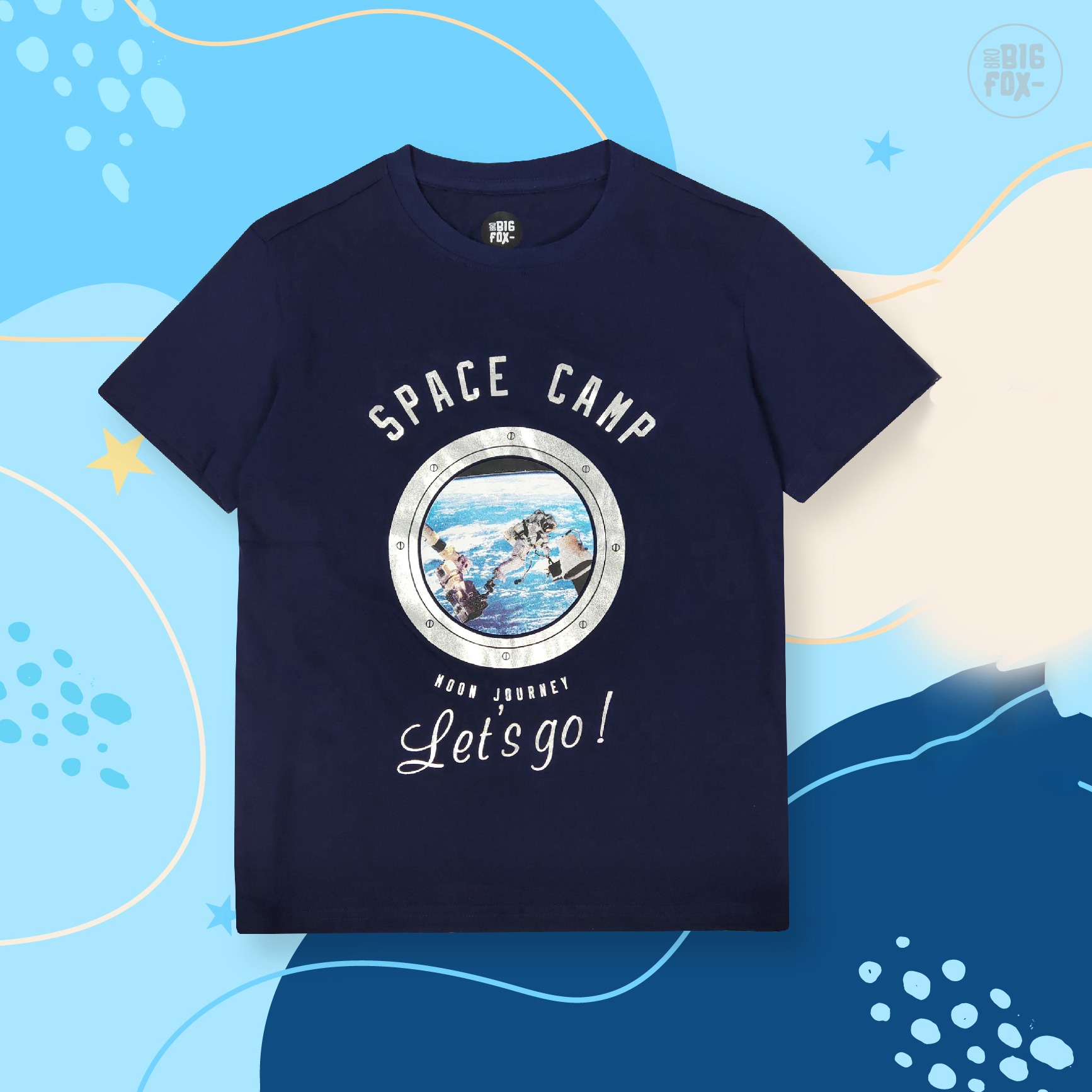 Áo thun bé trai BIGFOX - MISS MEOW size đại, áo cho bé chất cotton phong cách Âu Mỹ In Space Camp 11 – 49 kg QATE