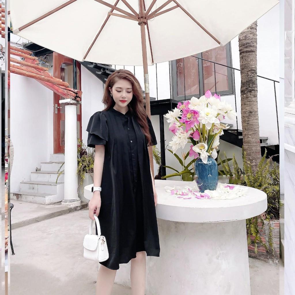 Váy bầu đầm bầu chất Lụa Hàn mềm mạithiết kế sang chảnh mặc đi làm đi chơi đều đcFree size 43~68kg