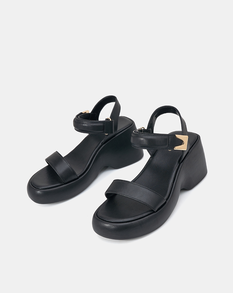 Giày Sandal 9cm Thời Trang JUNO Xuồng Quai Ngang Xé Dán SD09117