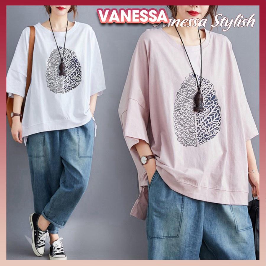 Áo thun freesize form rộng tay lỡ, áo phông unisex Vanessa Stylish in hình Hoa Hướng Dương