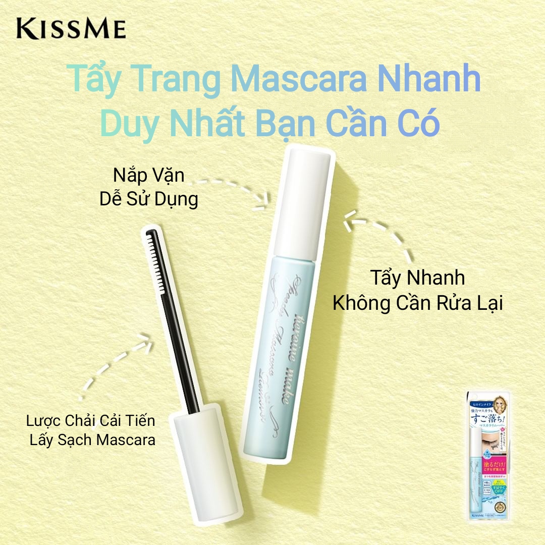Set Dây Mascara Nâng Rậm Dày Mi Và Mascara Tẩy Trang Mi Kissme Heroine Make (2 cây)