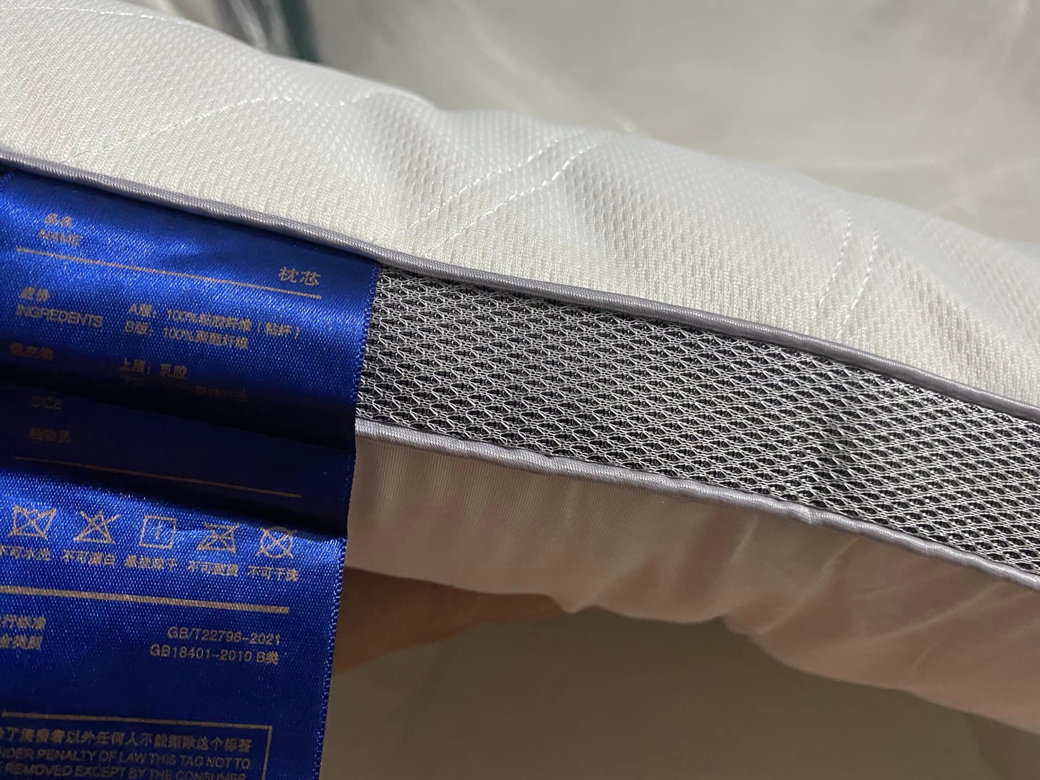 Gối ngủ chống mỏi vai gáy, ruột gối cotton trần bông có khóa kéo  (1 cái)