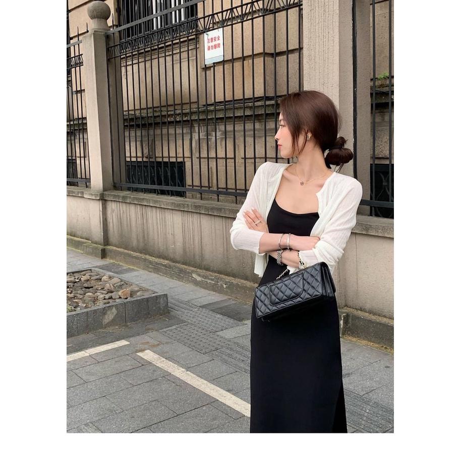 Set Váy Cardigan Khoác Mỏng Kèm Váy Body Zip Thời Trang Thu Đông 2021