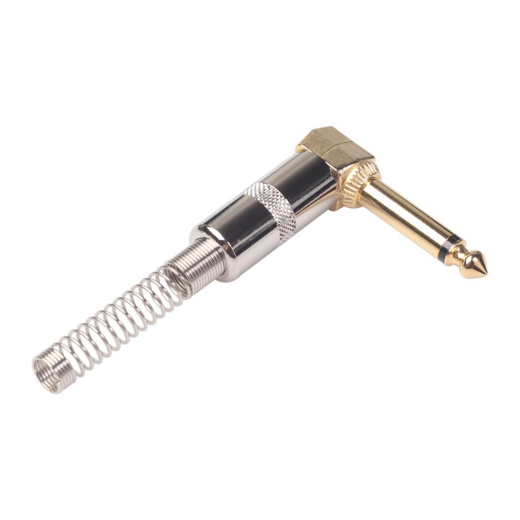 Hilabee 2 Góc Đơn Cắm Điện Thoại, 90 Độ 6.35 Mm l-Hình Đàn Guitar Jack Âm Thanh Kết Nối Cáp Micro Nhà Ga