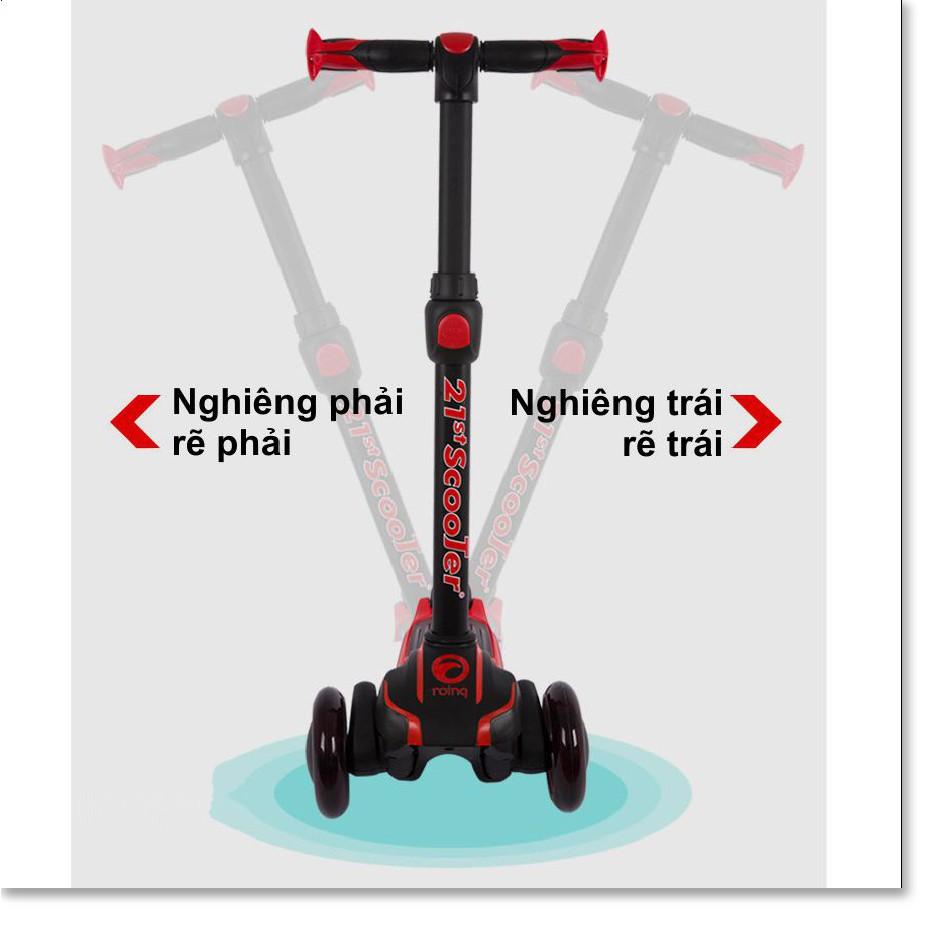 Xe trượt scooter 21st có giảm xóc, 3 bánh phát sáng cho bé