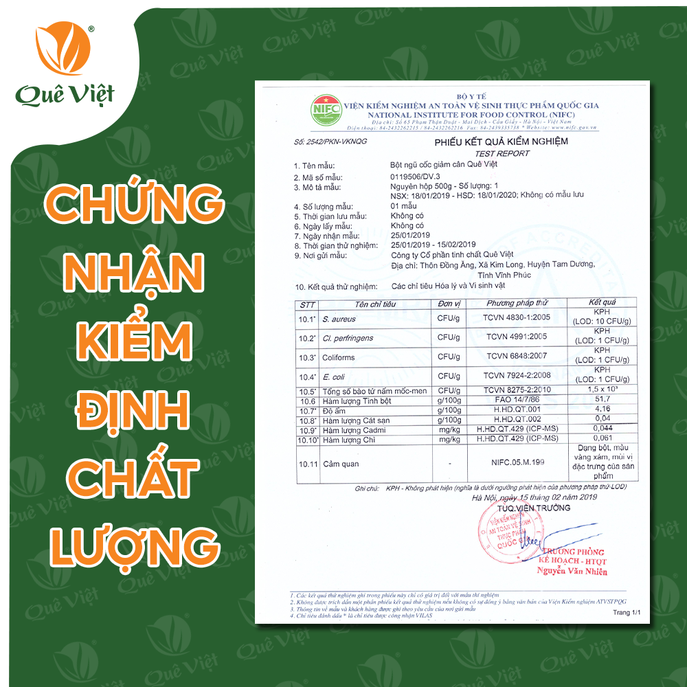 Ngũ Cốc Giảm Cân Quê Việt - 100% nguyên liệu hữu cơ - Giảm cân tự nhiên an toàn
