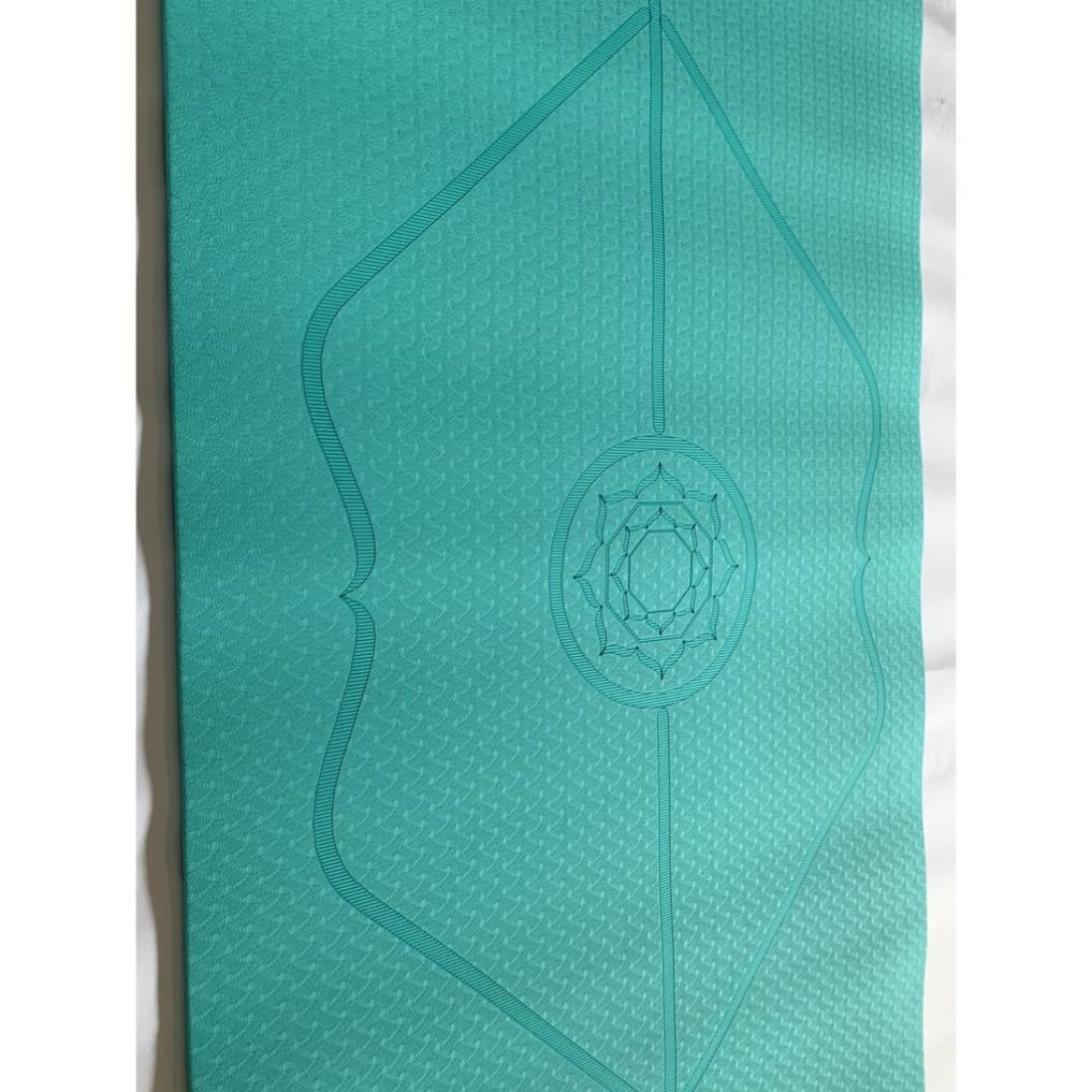Thảm yoga TPE 1 lớp định tuyến Xanh Ngọc Cao Cấp-Tặng bao đựng thảm to chống nước | KHỞI NGUYÊN SPORT