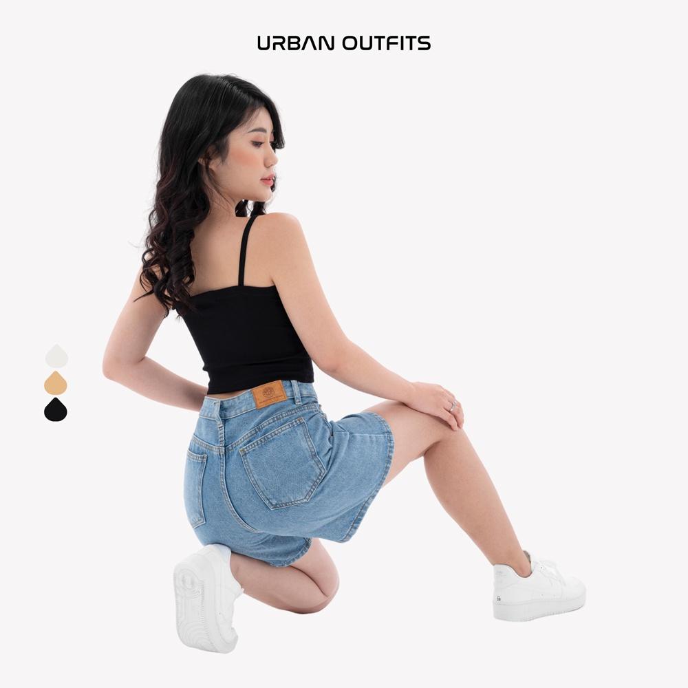 Quần Short Jean Nữ URBAN OUTFITS Dáng Regular Chất Vải Denim Wash Kỹ Không Loang Màu QJR100