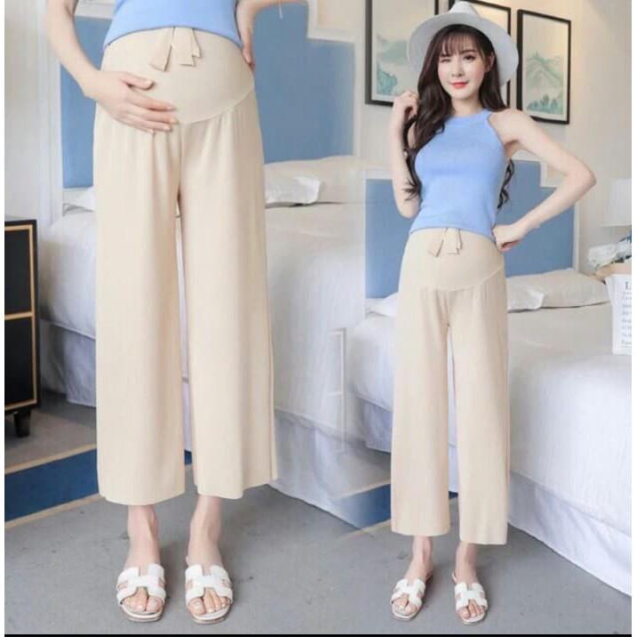 Quần bầu ống rộng dáng suông,- quần bầu VẢI COTTON TĂM mềm mát, có đáp bụng và chun chỉnh size cho b