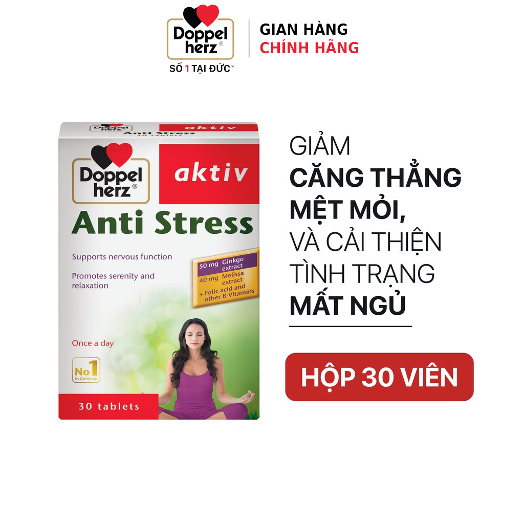 Bộ đôi tăng cường trí lực, giảm căng thẳng mệt mỏi Omega 3 + Folic acid + B6 + B12 và Anti Stress Doppelherz