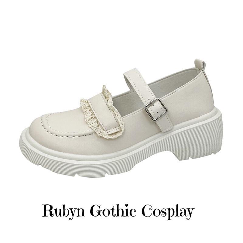 Giày Lolita phối ren siêu xinh đế cao 5cm ( màu Trắng và Đen ) size 35 - 40