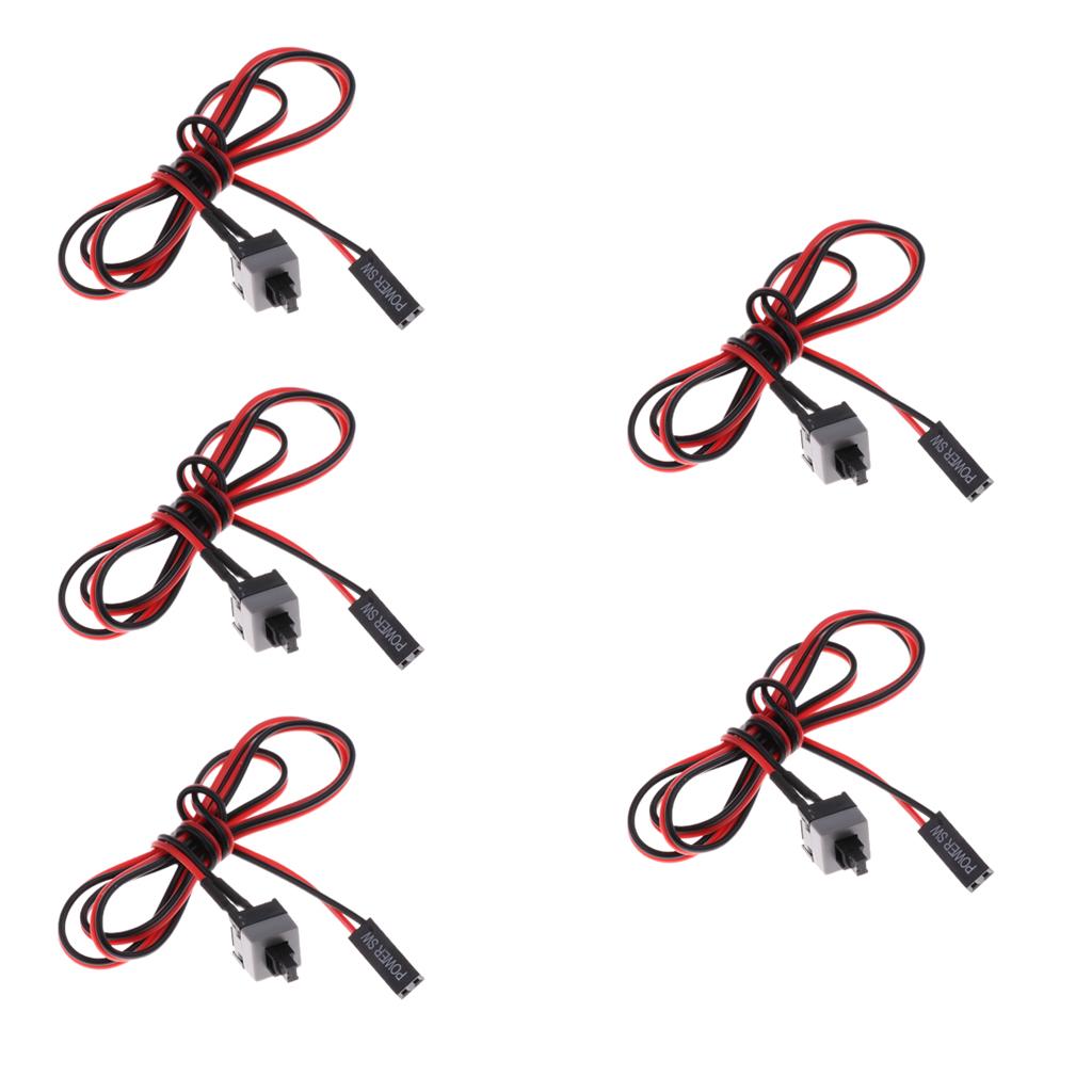 5Pcs Computer Case Power Supply Reset Switch ATX Cable For Motherboard