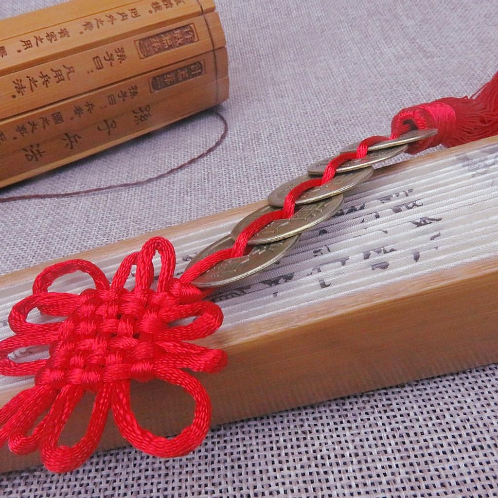 ĐỒNG TIỀN NGŨ PHÚC MAY MẮN GỒM 5 ĐỒNG XU DÂY ĐỎ