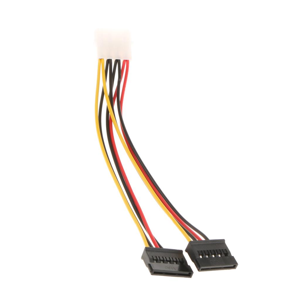 4-pin Molex to SATA Power 15-pin Connector Converter Adapter Cable