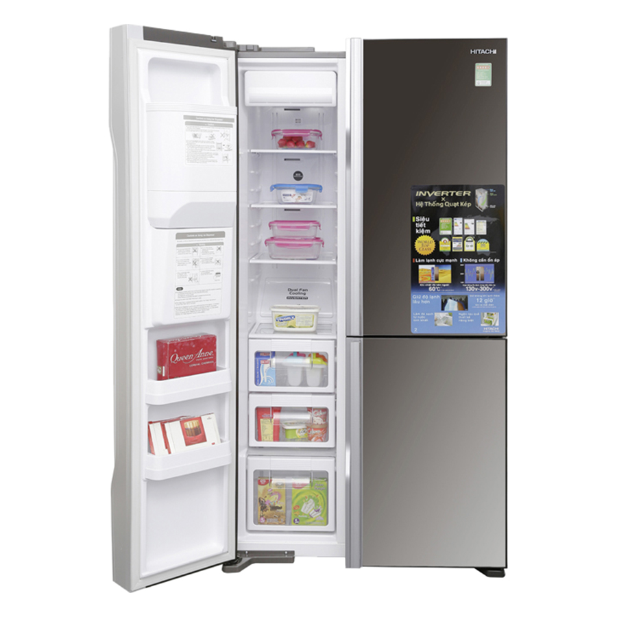 Tủ Lạnh Side By Side Inverter Hitachi R-M700GPGV2X-MBW (584L) - Gương Nâu - Hàng chính hãng