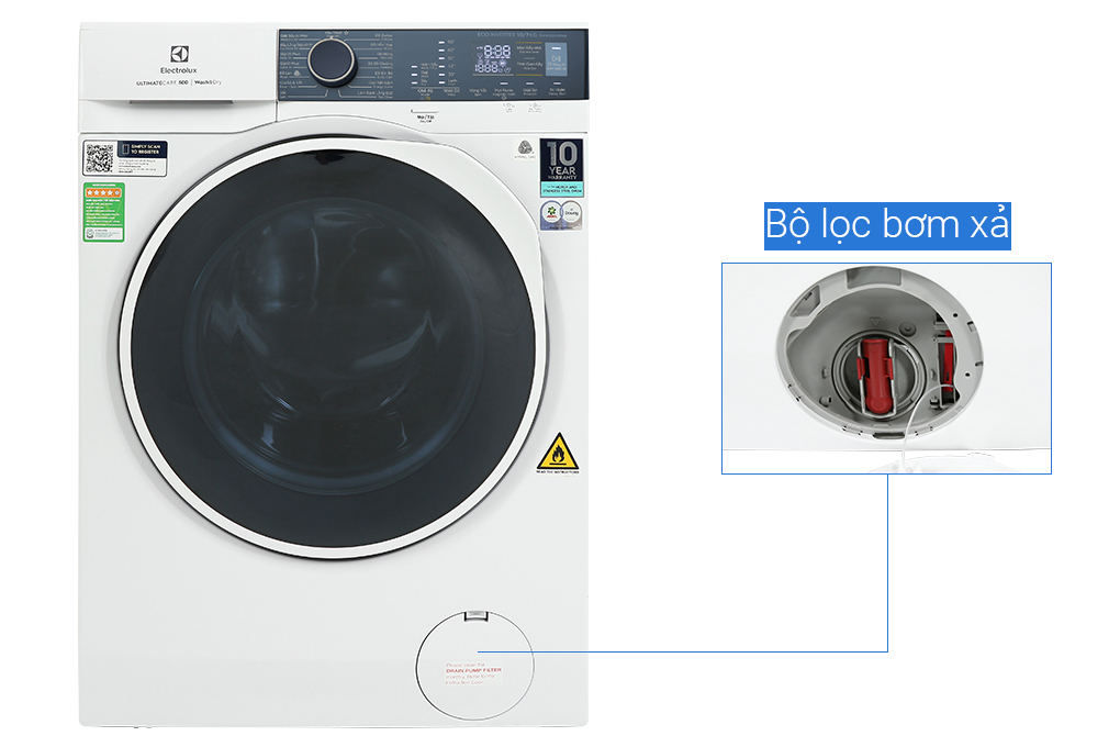 Máy Giặt Sấy Electrolux EWW1024P5WB - 10kg - Hàng Chính Hãng