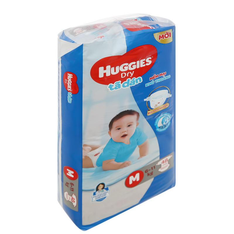 Tã dán Huggies Dry size M 48 miếng (cho bé 6 - 11kg)