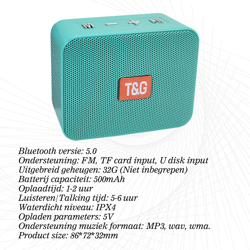 Loa Bluetooth 5.0 di động mini TG166 Loa siêu trầm cột không dây chống nước ngoài trời Hỗ trợ thẻ USB TF Micro Rảnh tay Màu sắc: Hồng