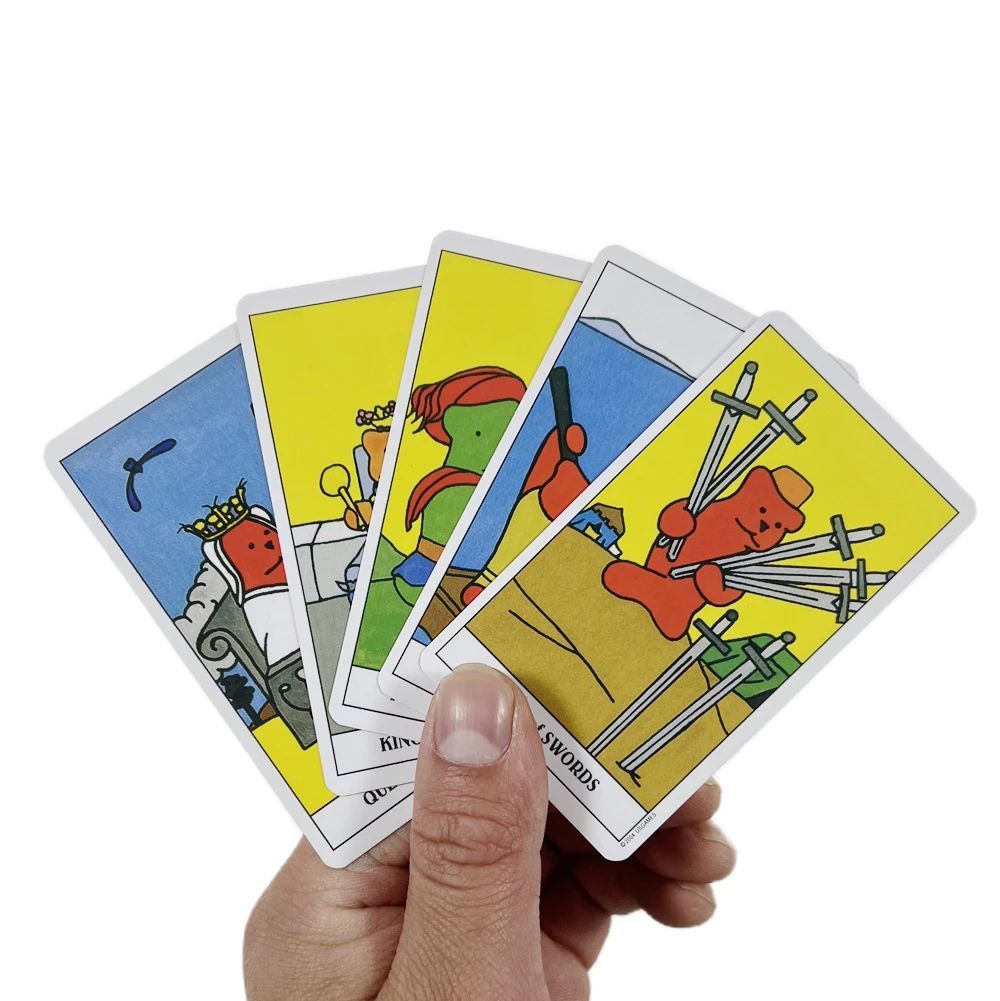 Bộ Bài Gummy Bear Tarot 78 Thẻ Mạ Màu, Hộp Sắt