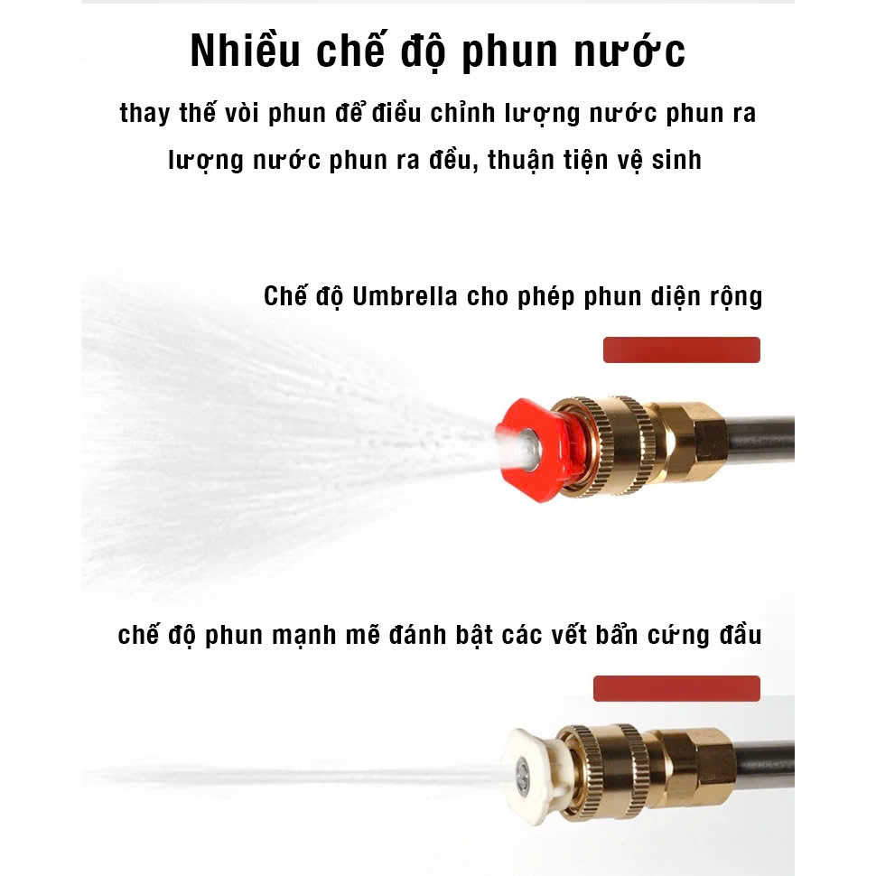 Máy rửa xe cầm tay cao áp chạy bằng pin sạc siêu tiện dụng, Máy rửa xe gia đình xe máy, Ô Tô 300W, Máy xịt rửa HD áp lực cao mạnh